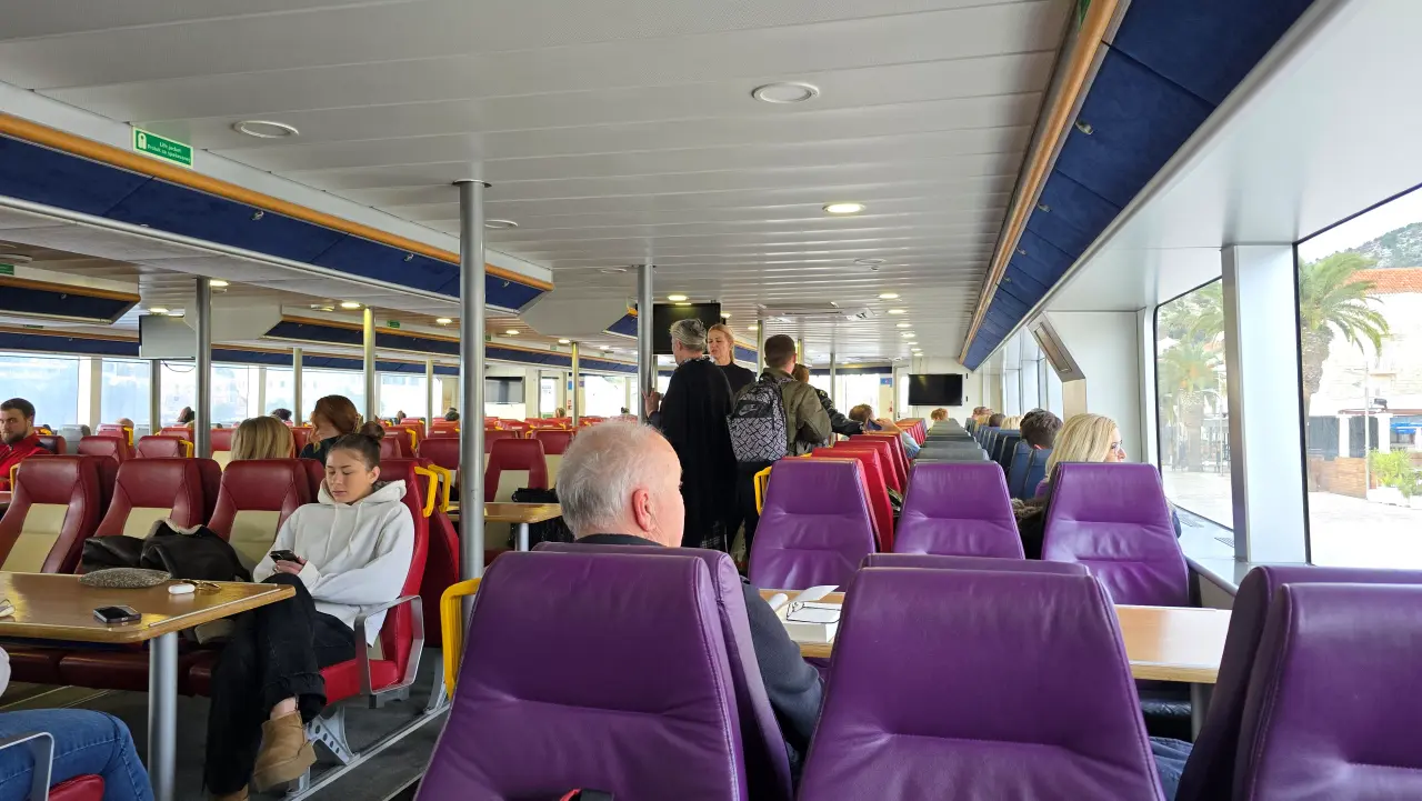 Free seating onboard the ferry