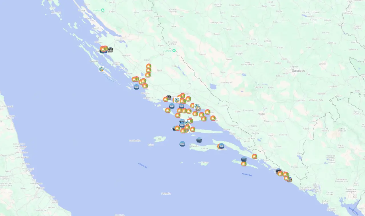 Map of My video from Croatia