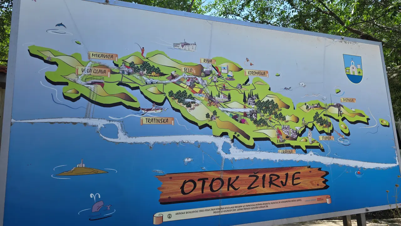 Mapa wyspy Žirje