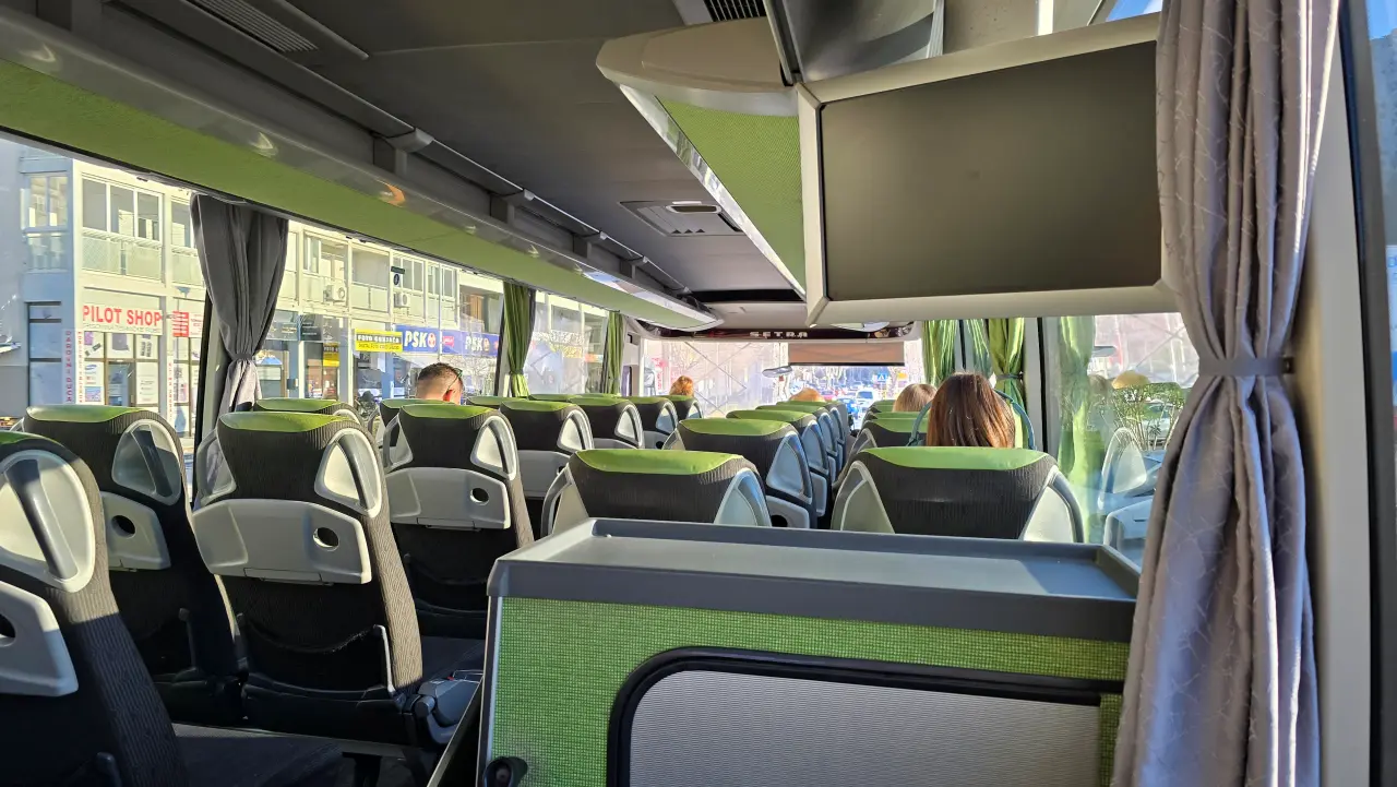 Wnętrze autobusu w Chorwacji